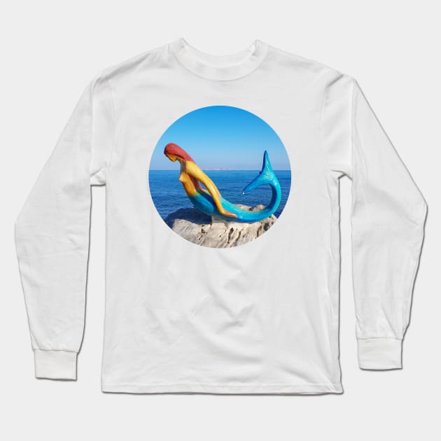 Stoned Mermaid Vacation Long Sleeve T-Shirt by ellenhenryart